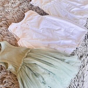Elegant White and Green Dresses for Girls